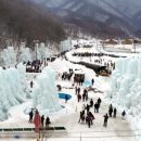 Фестиваль ледяных фонтанов открылся в Южной Корее